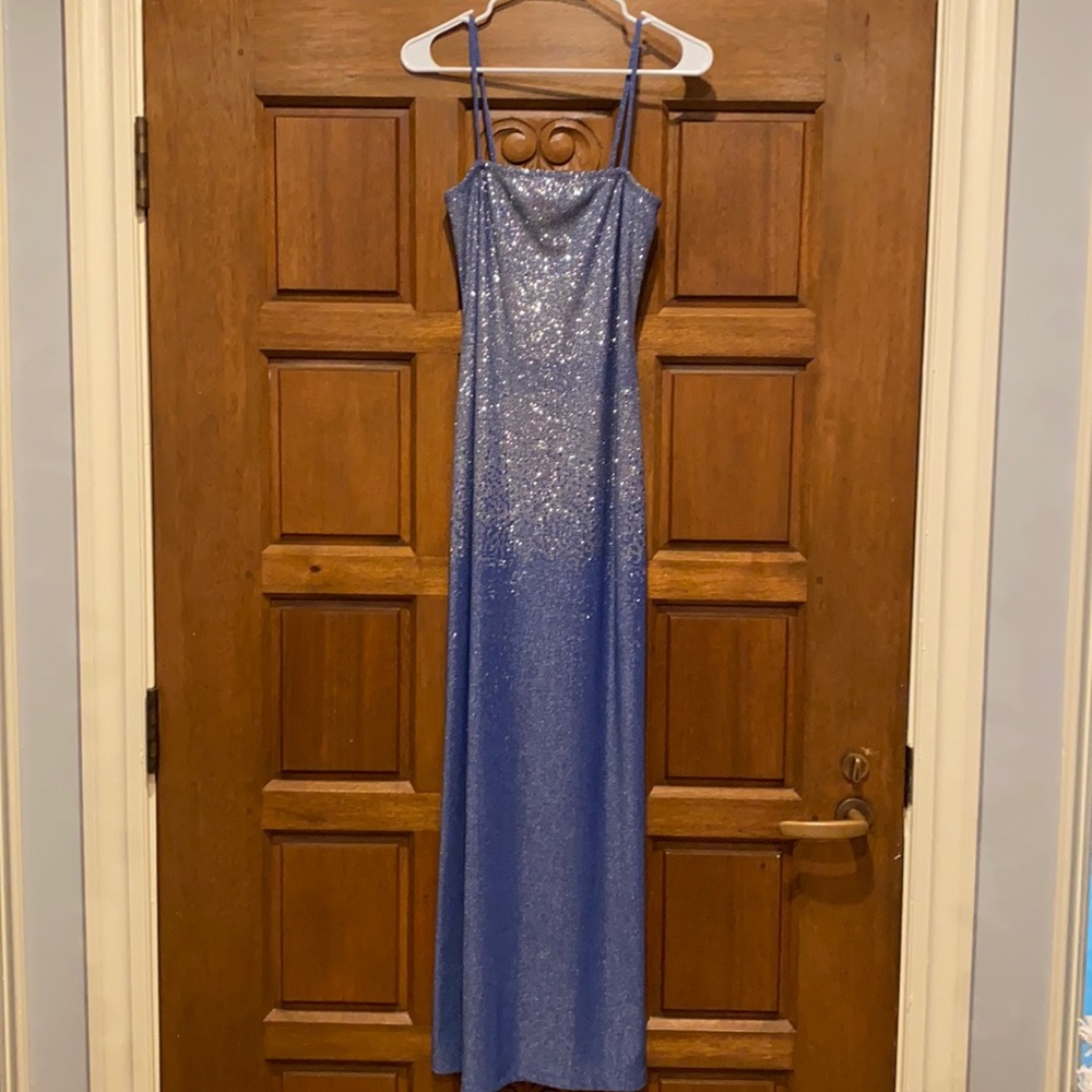 My Michelle long blue sparkle dress size M
